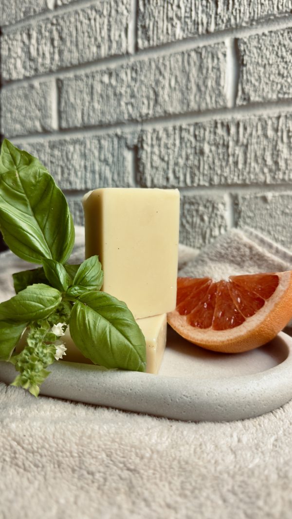 Holy basil and grapefruit goat milk soap