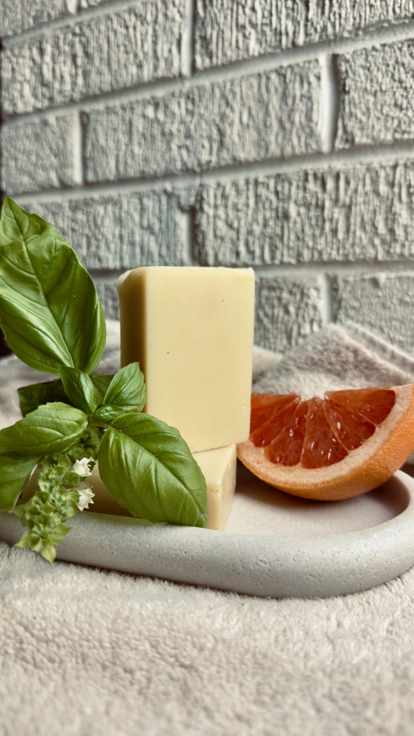 Holy basil and grapefruit goat milk soap
